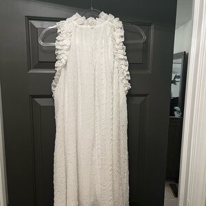 Elegant White Ruffle Dress